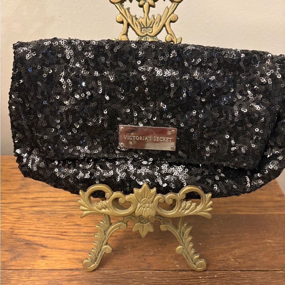 Victoria's Secret Sparkling Black Sequin Wristlet